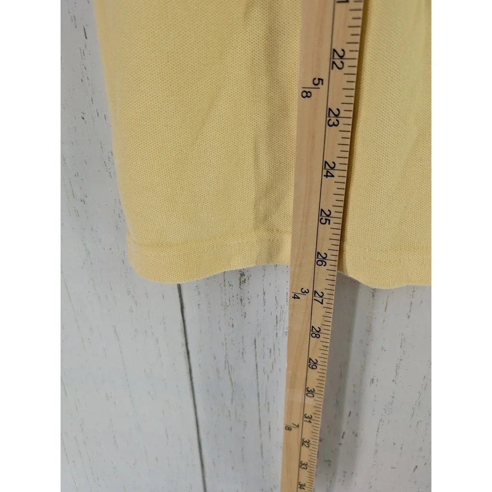 Croft Barrow‎ Size XL Womens Yellow Button Up Short Sleeve Cotton Polo Top - Picture 5 of 8
